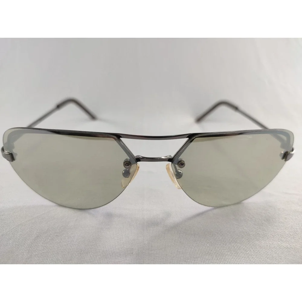 AV by Adrienne Vittadini Sunglasses AV EX#1 Gunmetal Aviator Green Flash 62-13‎